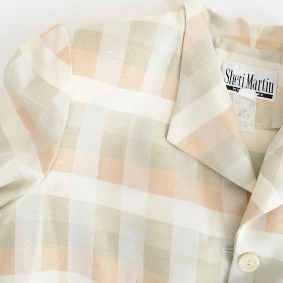 Vintage Sheri Martin New York made in U.S.A. Three  Button Checker Blazer 8 - Picture 13 of 13